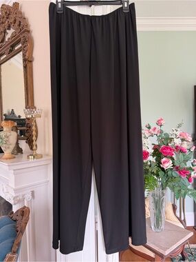 Alex Evenings Black Wide-Leg Palazzo Pants for semi formal events, size 1X